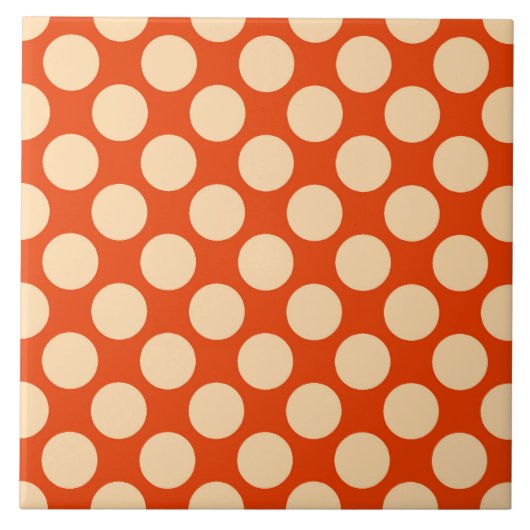 Carreau Grands points rétro - orange pâle et mandarine (Devant)