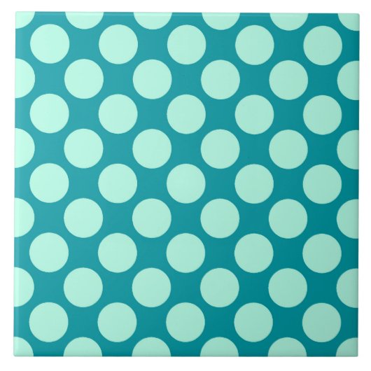 Carreau Grands points rétro - turquoise et aqua (Devant)