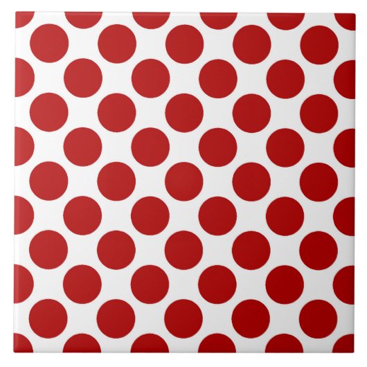 Carreau Grands rétros points - rouge et blanc (Devant)