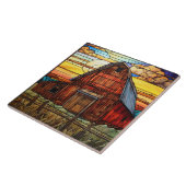 Carreau grange en faux vitrail (Côté)