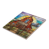 Carreau grange en faux vitrail (Côté)