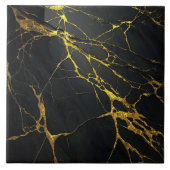 Carreau Granit noir avec tuile en céramique de veines or (Devant)