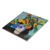 Carreau Grant Wood - Calendulas, peinture florale (Côté)