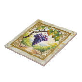 Carreau Grapes Vineyard Gold Ceramic Tile (Côté)