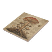 Carreau Graphique botanique de champignons vintage (9) (Côté)