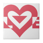 Carreau Graphique d'amour cool, rose cerise (Devant)