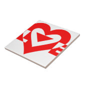 Carreau Graphique d'amour cool, Rouge (Côté)