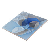 Carreau Graphique d'art fractal gris bleu Abstrait moderne (Côté)