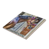 Carreau Graphique de cheval à la grange sur tuile (Côté)