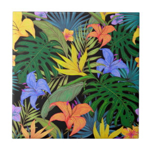 Carreau Graphique de fleur d'Aloha de Hawaii tropical