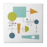 Carreau Graphique de flux Abstrait Géométrique du milieu d<br><div class="desc">Ce fabuleux carreau en céramique moderne du milieu du siècle présente des carrés, des cercles, des triangles et des lignes aux couleurs turquoise, orange, verte, bleue et noire - comme un organigramme ! Cela fera un ajout funky à votre projet de carrelage. C'est aussi très bien pour ceux qui aiment...</div>