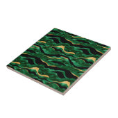 Carreau Graphique Poster de animal en or noir chic vert (Côté)