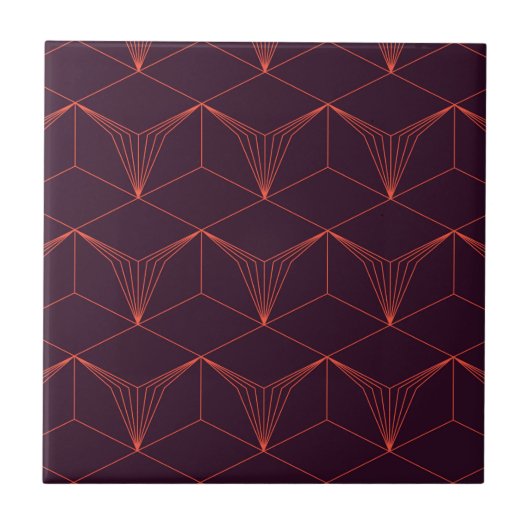 Carreau Graphique rouge-violet, simple, élégant, luxueux (Devant)