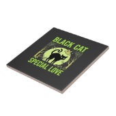 Carreau Graphisme d'amour spécial chat noir Halloween (Côté)