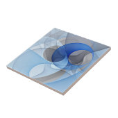 Carreau Graphisme d'art fractal abstrait bleu gris moderne (Côté)