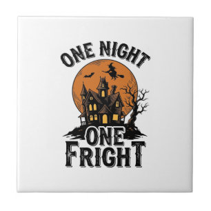 Carreau Graphisme de sorcière de lune de Halloween vintage