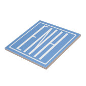 Carreau Gras moderne 3 initiales Monogramme | Bleu doux (Côté)