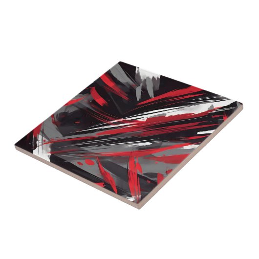 Carreau Gras Rouge Et Gris Dynamique (Côté)