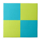 Carreau Gras Turquoise Neon Green Checkerboard Moderne (Devant)