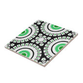 Carreau Gras vert noir et blanc Motif géométrique (Côté)