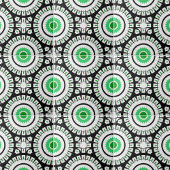 Carreau Gras vert noir et blanc Motif géométrique