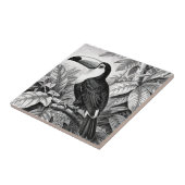 Carreau Gravure de Toucan dans le Feuillage de la Jungle (Côté)