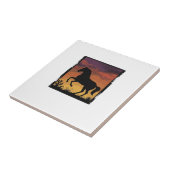 Carreau Gravure occidentale silhouette de cheval au couche (Côté)