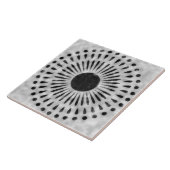 Carreau Gray and Black Sunburst Tile Decorative Art (Côté)