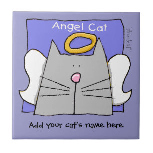 Carreau Gray Cat Angel Personnaliser