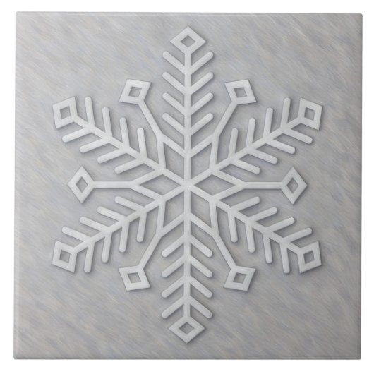 Carreau Gray Modern Art Snowflake Decorative Tile (Devant)