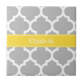 Carreau Gray White Moroccan #5 Pineapple Name Monogram (Devant)