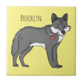 Carreau Gray wolf with pipe cartoon (Devant)