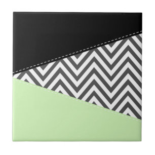 Carreau Gray Zigzag, Gray Chevron, Zigzag Pattern, Mint