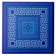 Grec Mander - Clé grecque - Nuances de bleu