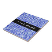 Carreau Grec Meander Key Blue, Votre Nom, Personnaliser (Côté)