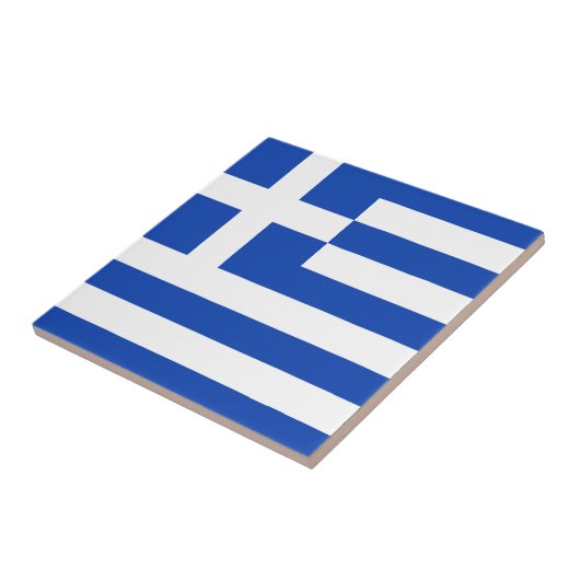 Carreau Grèce Drapeau en céramique (Côté)