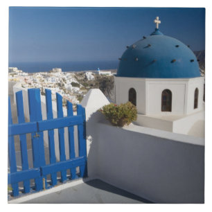Carreau Grèce et île grecque de Santorin depuis le