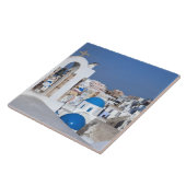Carreau Grèce, Santorin. Clocher et dômes bleus de 2 (Côté)