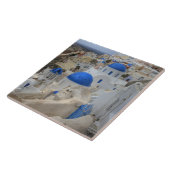 Carreau Grèce, Santorin. Clocher et dômes bleus de 3 (Côté)