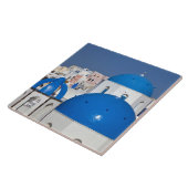 Carreau Grèce, Santorin. Tour Bell et dômes bleus de (Côté)