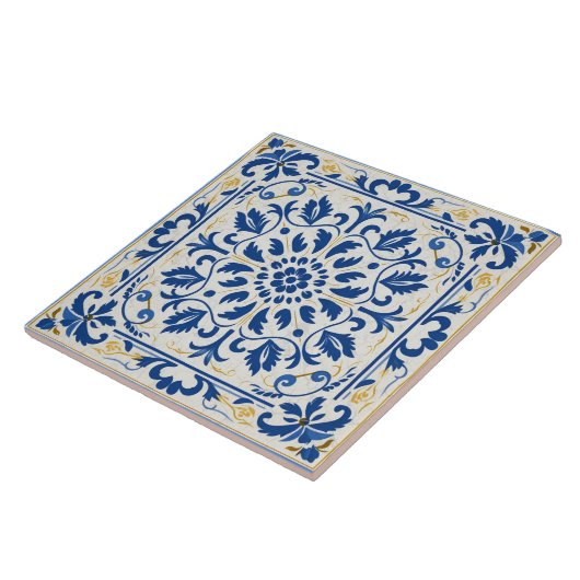 Carreau Grèce traditionnelle Art Bleu traditionnel 8 (Côté)