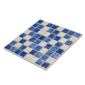Carreau Greek Blue Mosaic Squares Ceramic Tile  (Côté)