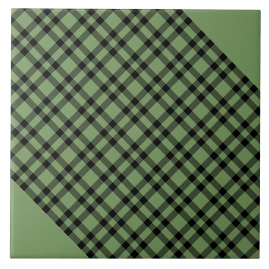 Carreau Green Black Plaid Pattern (Devant)