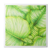 Carreau Green Botanical Ceramic Tile (Devant)
