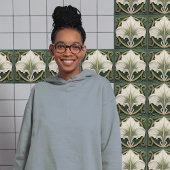 Carreau Green Calla Lily Backsplash Repro Art Nouveau