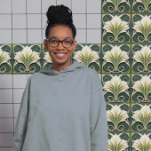 Carreau Green Calla Lily Backsplash Repro Art Nouveau