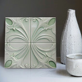 Carreau Green Calla Lily Backsplash Repro Art Nouveau