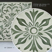 Carreau Green Calla Lily Backsplash Repro Art Nouveau