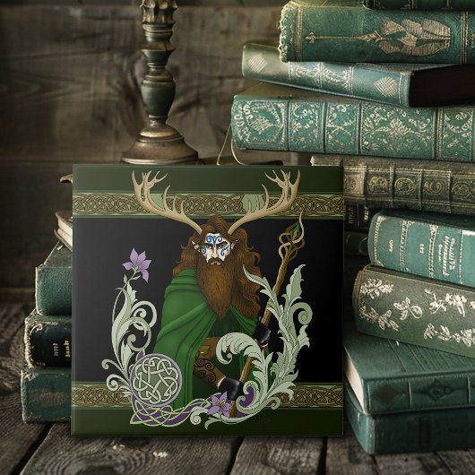 Carreau Green Celtic Antlers Man 