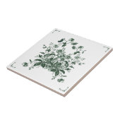 Carreau Green Flower Bush Toile Inspired Decorative Tile (Côté)